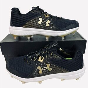 Under Armour Men's Yard MT Baseball Cleats Shoes Black/Gold 3022999-006 Sz 8.5